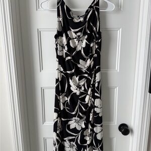 Lauren Ralph Lauren Black and White Floral Dress (Sleeveless)